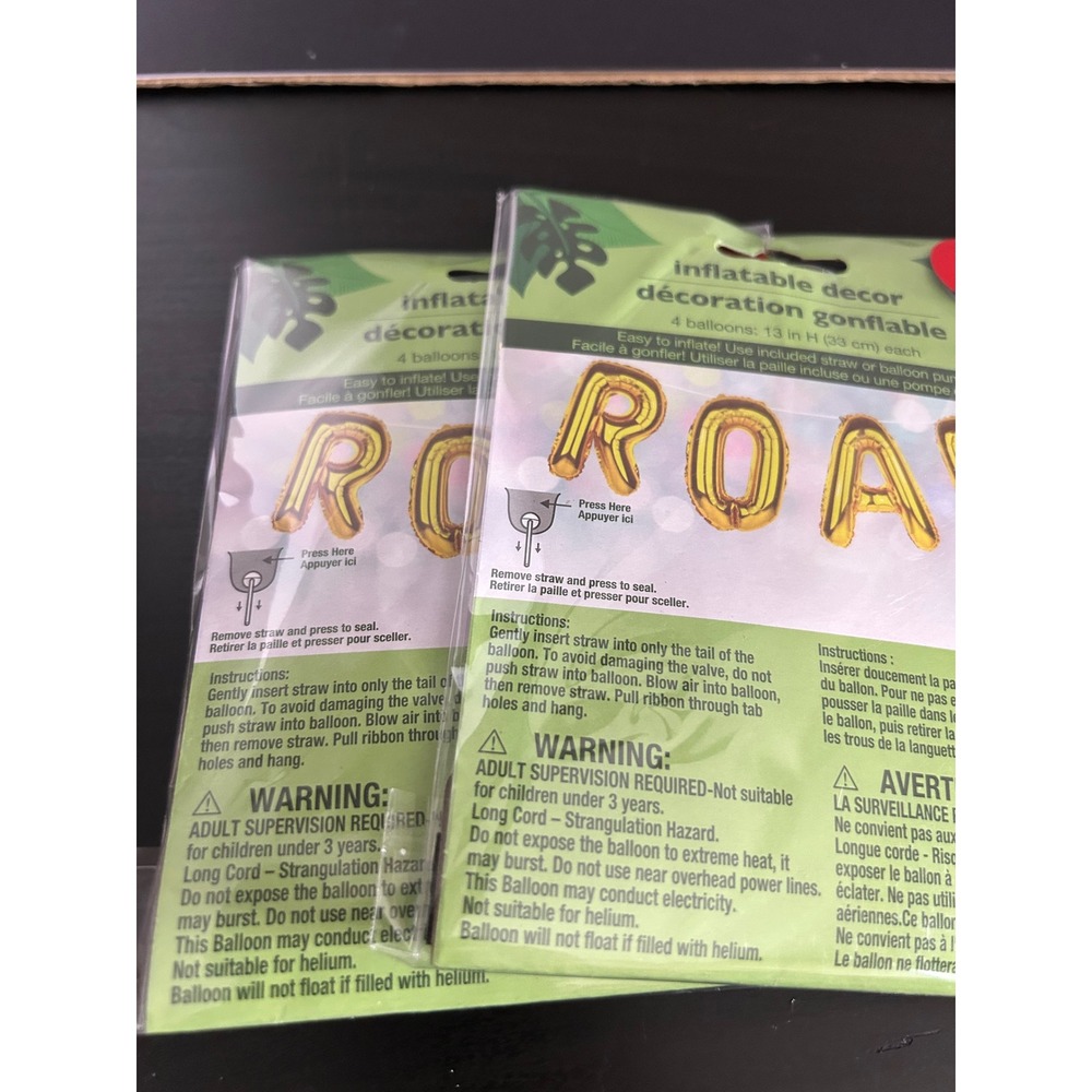 Inflatable Decor Gold Foil Balloon Banner 2ct 13in Party Collectible